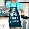 Today’s Menu Take It Or Leave It Funny Chef Cooking Graphic Kitchen Accessories Funny Graphic Kitchenwear Cool Food Novelty Cookware Black Oven Mitt(Apron)
