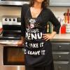 Today’s Menu Take It Or Leave It Funny Chef Cooking Graphic Kitchen Accessories Funny Graphic Kitchenwear Cool Food Novelty Cookware Black Oven Mitt(Apron)