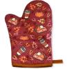 Crazy Dog T-Shirts Pumpkin Spice Funny Fall Autumn Coffee Pumpkin Pie Thanksgiving Kitchen Accessories Funny Graphic Kitchenwear Thanksgiving Cool Food Novelty Cookware Red Oven Mitt + Apron(Oven Mitt)