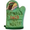 Fitness Taco Funny Kitchen Apron and Oven Mitts Humorous Gym Graphic Novelty Cooking Accessories Funny Graphic Kitchenwear Cinco De Mayo Cool Food Green Oven Mitt(Oven Mitt)