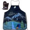 I Hate People Funny Outdoor Adventure Camping Introvert Graphic Kitchen Accessories Funny Graphic Kitchenwear Cool Camping Novelty Cookware Black Oven Mitt(Oven Mitt + Apron)