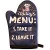 Today’s Menu Take It Or Leave It Funny Chef Cooking Graphic Kitchen Accessories Funny Graphic Kitchenwear Cool Food Novelty Cookware Black Oven Mitt(Oven Mitt)
