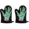 Zombie Hand Oven Mitt Funny Halloween Undead Graphic Novelty Kitchen Accessories Funny Graphic Kitchenwear Halloween Cool Food Novelty Cookware Black Oven Mitt(Oven Mitt (Pack of 2))