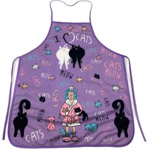 Crazy Cat Lady Funny Pet Kitten Kitty Animal Lover Graphic Kitchen Accessories Funny Graphic Kitchenwear Cool Cat Novelty Cookware Purple Oven Mitt(Apron)