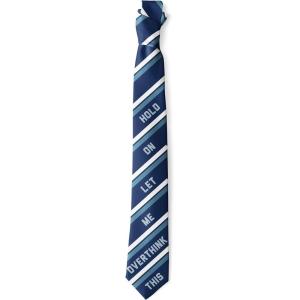 Crazy Dog T-Shirts Office Humor Tie for Men – Hold On Let Me Overthink This Necktie – Funny Sarcastic Gag Gift for Coworkers Geek Nerds – Humorous Menswear Outfit Accessory