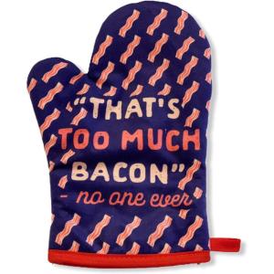 Crazy Dog T-Shirts That’s Too Much Bacon Sand No One Ever Funny Cooking Breakfast Kitchen Accessories Funny Graphic Kitchenwear Cool Food Novelty Cookware Blue Oven Mitt + Apron(Oven Mitt)