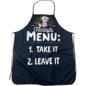 Today’s Menu Take It Or Leave It Funny Chef Cooking Graphic Kitchen Accessories Funny Graphic Kitchenwear Cool Food Novelty Cookware Black Oven Mitt(Apron)