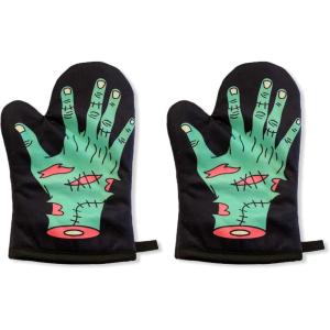 Zombie Hand Oven Mitt Funny Halloween Undead Graphic Novelty Kitchen Accessories Funny Graphic Kitchenwear Halloween Cool Food Novelty Cookware Black Oven Mitt(Oven Mitt (Pack of 2))