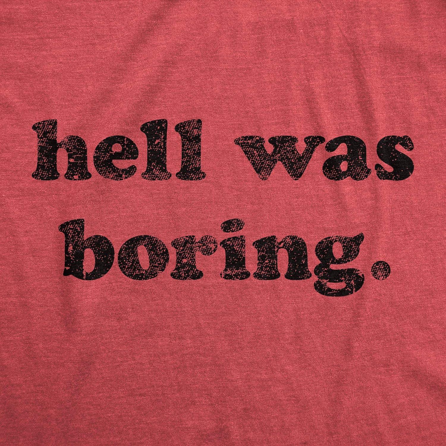 imageMens Funny Halloween T Shirts Pumpkin Skeleton Costume Devil Zombie TeesHeather Red Hell Was Boring
