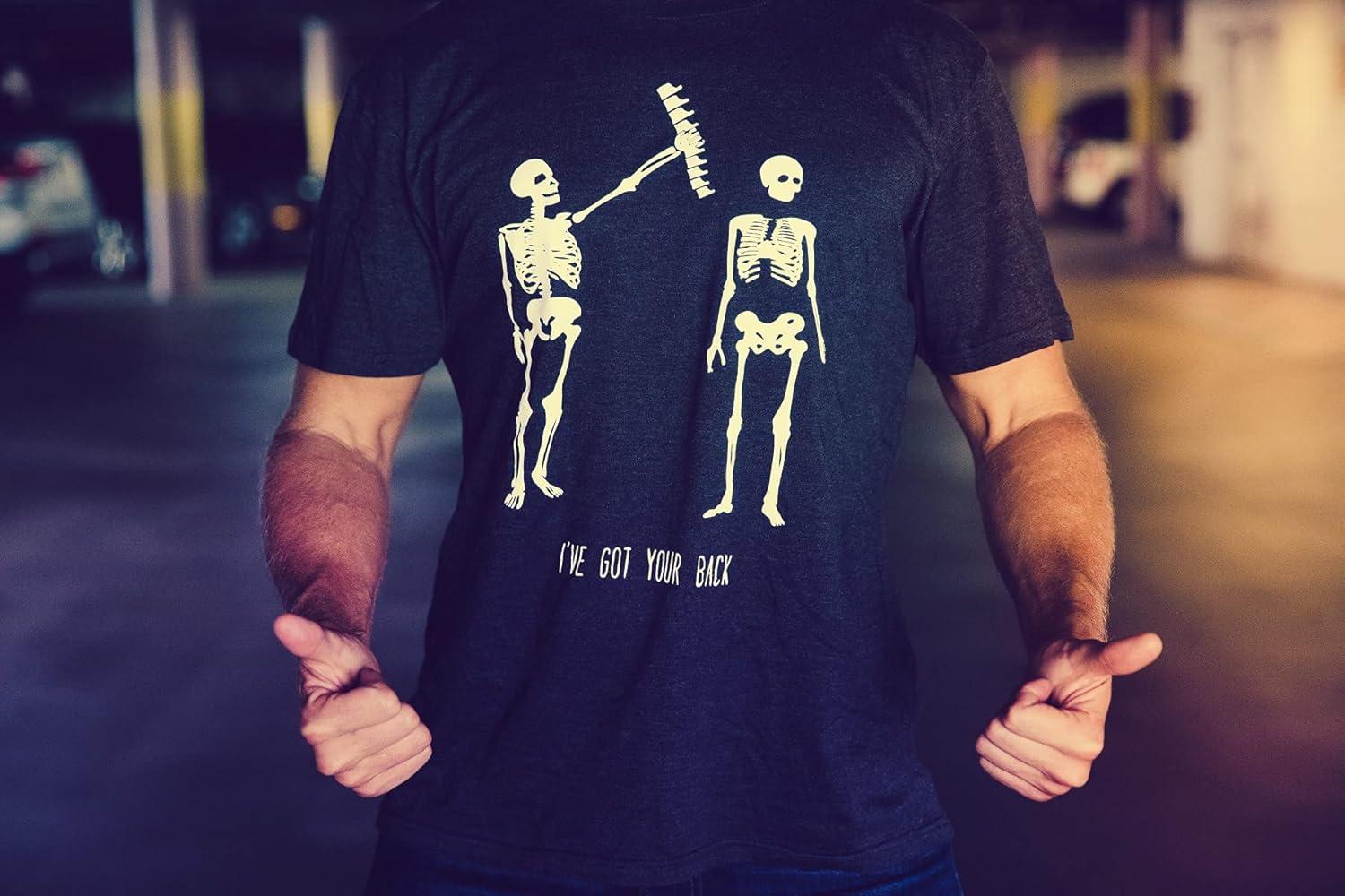imageMens Got Your Back Funny Halloween Skeleton Best Friend T ShirtBlack