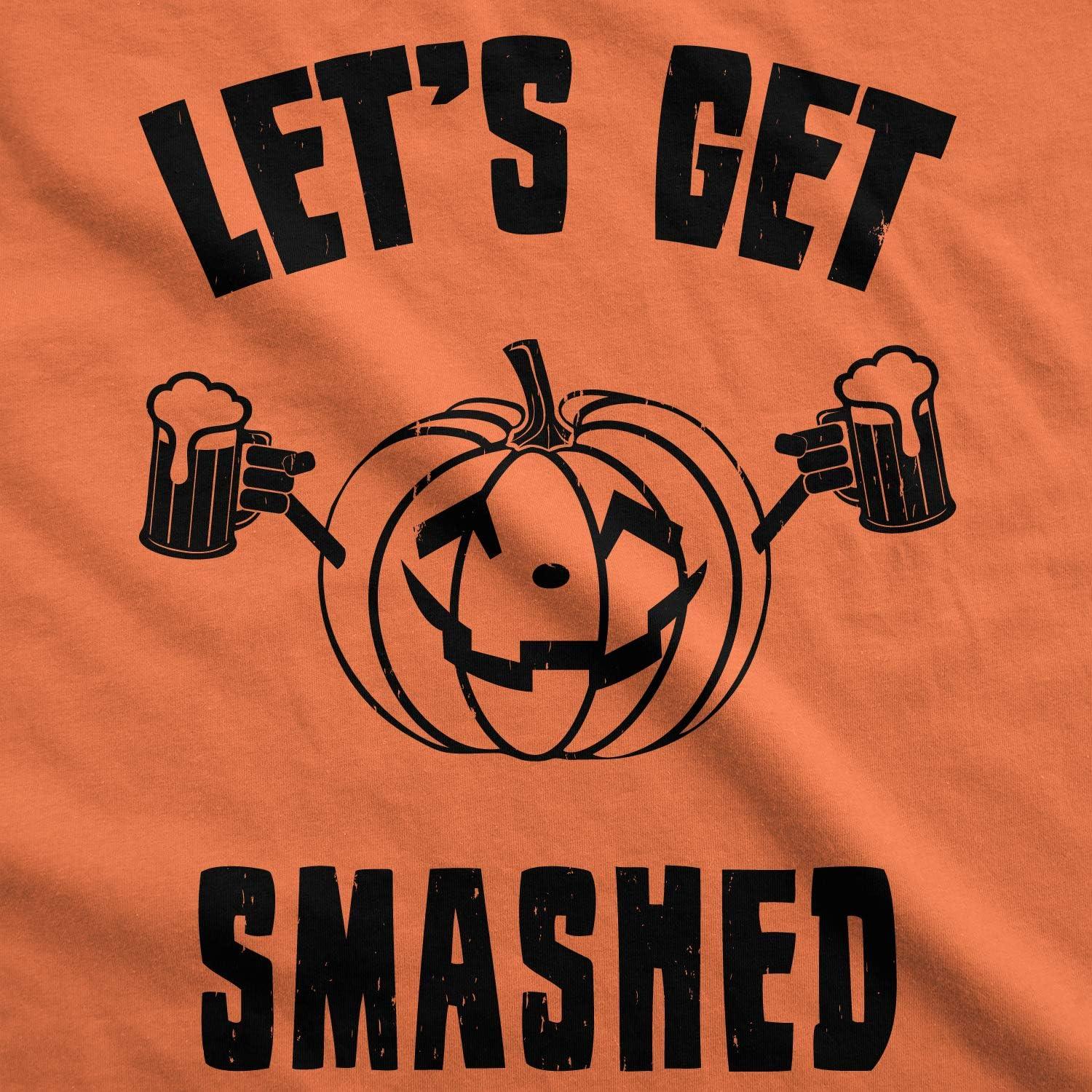 imageMens Lets Get Smashed Funny T Shirts Pumpkin Halloween Costume T ShirtOrange Smashed
