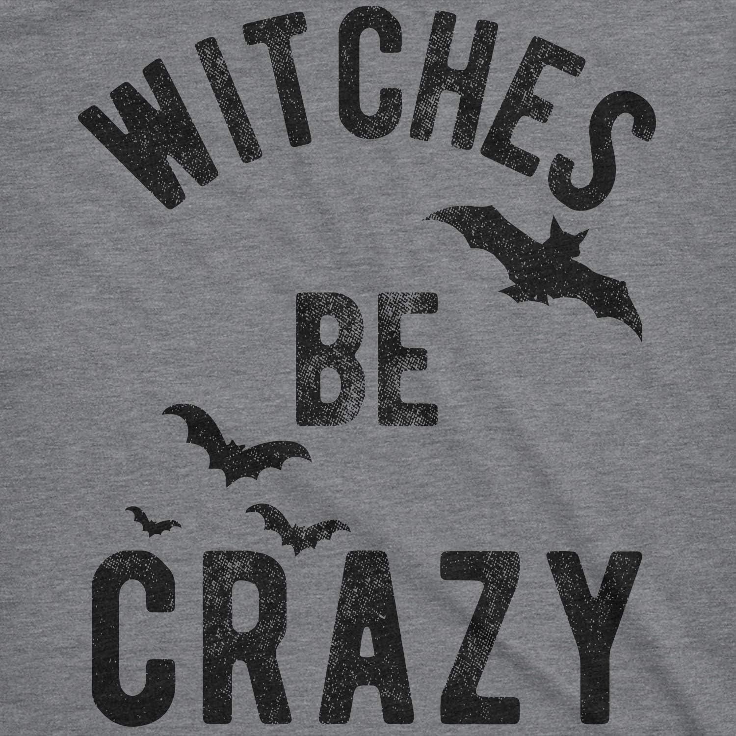 imageMens Witches Be Crazy T Shirt Halloween Funny Party Tee for GuysDark Heather Grey
