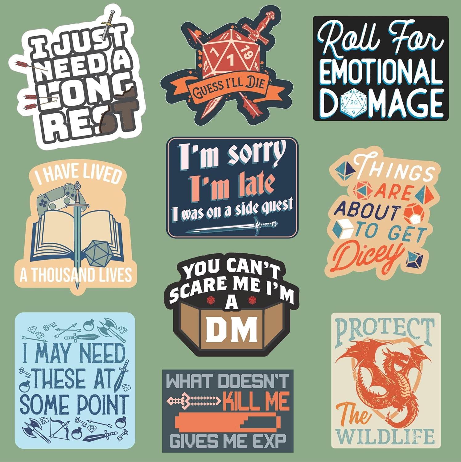 imageRPG Sticker Extra Large Stickers for Adults Funny Adhesives with Memes Cool Sarcastic Multi 10 Pieces10 Pieces