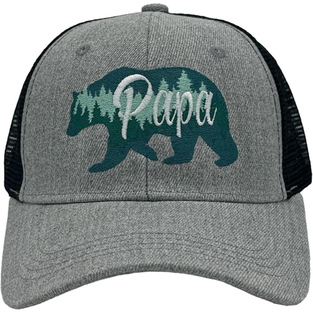 imageCrazy Dog TShirts Funny Dad Hats Hilarious Fathers Day Graphic CapsTrucker Grey Papa Bear