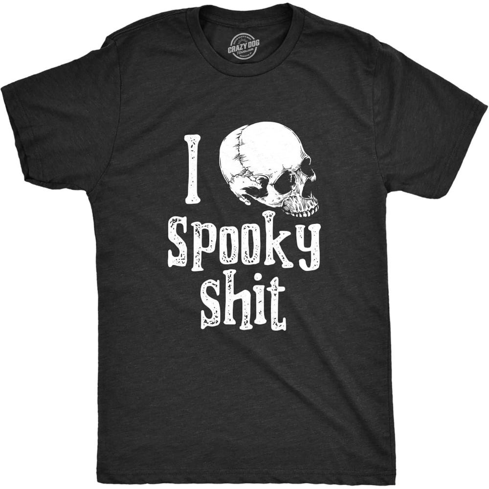 imageMens Funny Halloween Shirts Spooky Scary October Tees for GuysHeather Black Spooky
