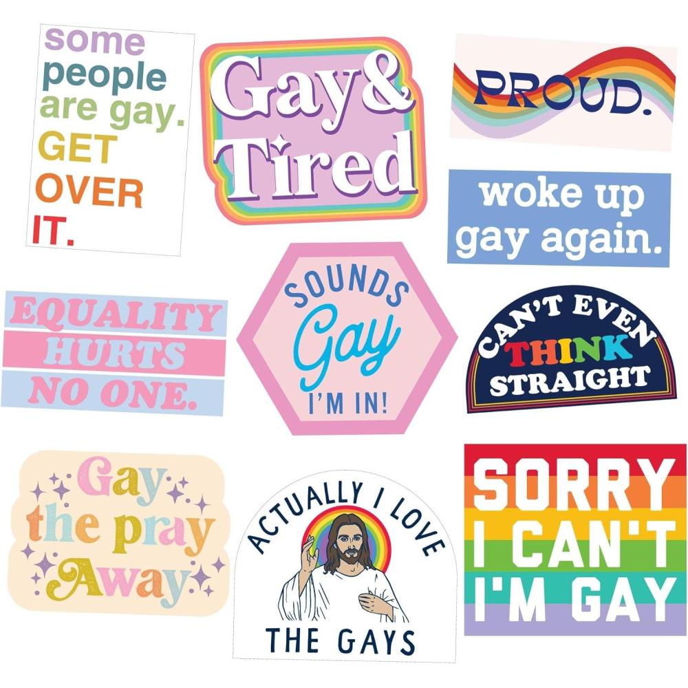 imagePride Sticker Extra Large Stickers for Adults Funny Adhesives with Memes Cool Pride Multi 10 Pieces10 Pieces
