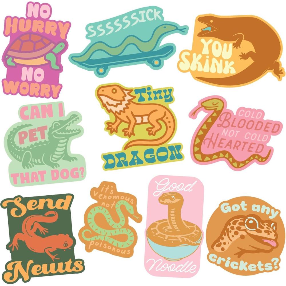 imageReptile Sticker Extra Large Stickers for Adults Funny Adhesives with Memes Sarcastic Cool Animal Multi 10 Pieces10 Pieces