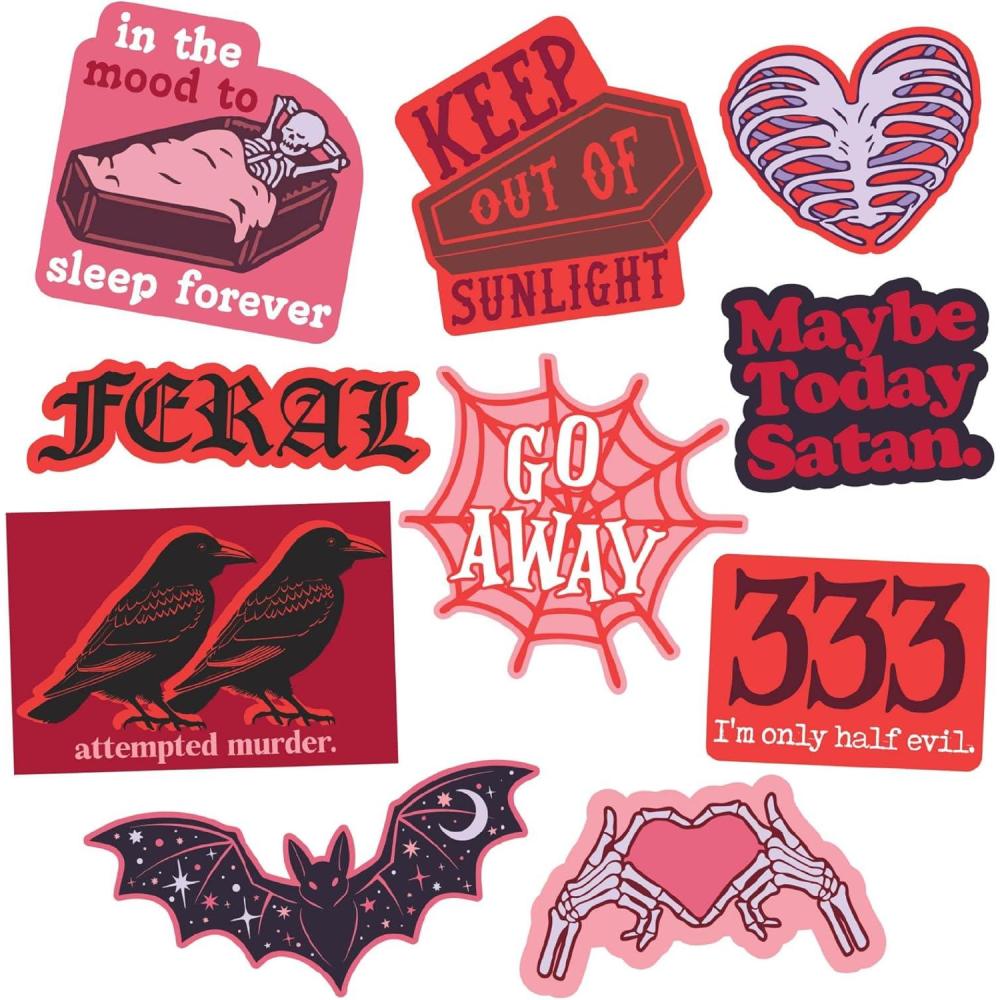 imageSpooky Sticker Extra Large Stickers for Adults Funny Adhesives with Memes Halloween Cool Sarcastic Multi 10 Pieces10 Pieces