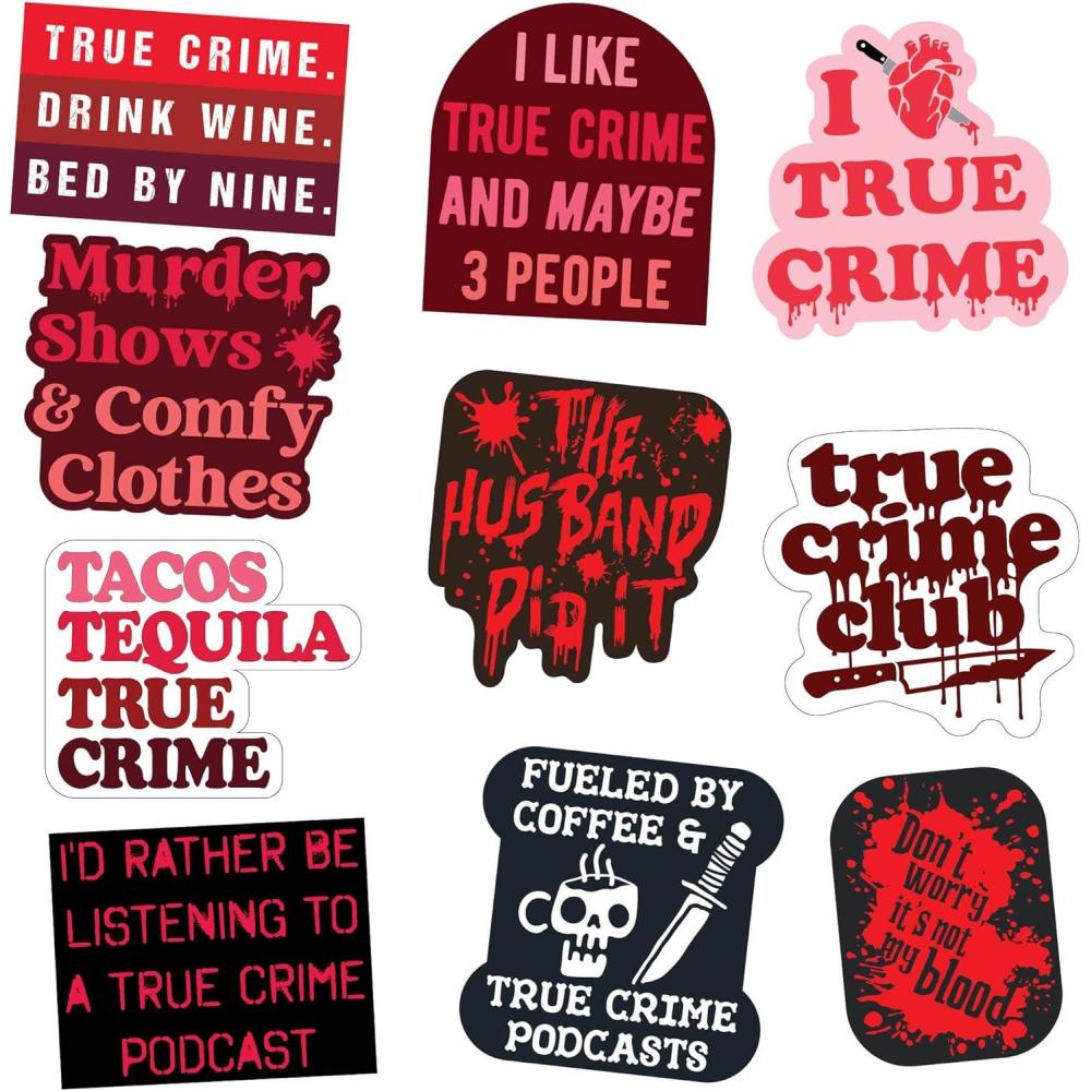 imageTrue Crime Sticker Extra Large Stickers for Adults Funny Adhesives with Memes Cool Sarcastic Multi 10 Pieces10 Pieces