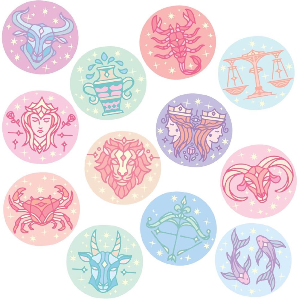 imageZodiac Sticker Extra Large Stickers for Adults Funny Adhesives with Memes Multi 10 Pieces10 Pieces