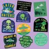 Alien Sticker Extra Large Stickers for Adults Funny Adhesives with Memes Sarcastic Cool Space Multi 10 Pieces(10 Pieces)