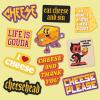Cheese Stickers Extra Large Stickers for Adults Funny Adhesives with Memes Sarcastic Cool Food Multi 10 Pieces(10 Pieces)