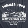 Crazy Dog Men’s T Shirt Camp Crystal Lake 1980 Spooky Halloween Graphic Novelty Tees(Heather Navy)