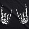 Mens Heavy Metal Bones Hands T Shirt Funny Rock On Halloween Tee(Black)