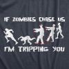 Mens If Zombies Chase Us Im Tripping You Funny Graphic Novelty Halloween T Shirt(Heather Navy)