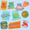 Sea Creature Sticker Extra Large Stickers for Adults Funny Adhesives with Memes Sarcastic Cool Animal Multi 10 Pieces(10 Pieces)