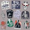 Skeleton Sticker Extra Large Stickers for Adults Funny Adhesives with Memes Halloween Cool Sarcastic Multi 10 Pieces(10 Pieces)