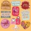 Wine Sticker Extra Large Stickers for Adults Funny Adhesives with Memes Drinking Cool Wine Multi 10 Pieces(10 Pieces)
