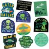 Alien Sticker Extra Large Stickers for Adults Funny Adhesives with Memes Sarcastic Cool Space Multi 10 Pieces(10 Pieces)