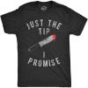 Crazy Dog Halloween Shirts Just The Tip I Promise Funny Halloween Shirts for Men(Heather Black)