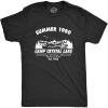 Crazy Dog Men’s T Shirt Camp Crystal Lake 1980 Spooky Halloween Graphic Novelty Tees(Heather Black)
