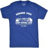 Crazy Dog Men’s T Shirt Camp Crystal Lake 1980 Spooky Halloween Graphic Novelty Tees(Heather Royal)