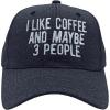 I Like Coffee and Maybe 3 People Hat Funny Sarcastic Caffeine Lovers Cap Funny Hats Cool Coffee Novelty Caps for Men Black – Standard