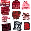 True Crime Sticker Extra Large Stickers for Adults Funny Adhesives with Memes Cool Sarcastic Multi 10 Pieces(10 Pieces)