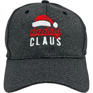 Crazy Dog T-Shirts Daddy Claus Hat – Funny Christmas Baseball Cap with Santa Hat Embroidery – Adjustable Cotton Blend Dad Headwear for Men – Holiday Humor Cap for Festive Winter Parties