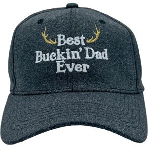 Crazy Dog T-Shirts Funny Dad Hats Hilarious Fathers Day Graphic Caps(Black – Best Buckin Dad)