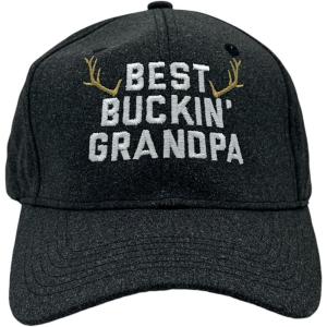 Crazy Dog T-Shirts Funny Dad Hats Hilarious Fathers Day Graphic Caps(Black – Best Buckin Grandpa)