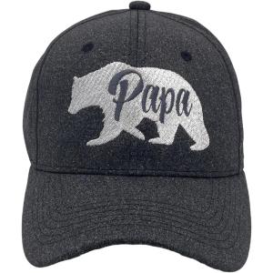 Crazy Dog T-Shirts Funny Dad Hats Hilarious Fathers Day Graphic Caps(Heather Black – Papa Bear)