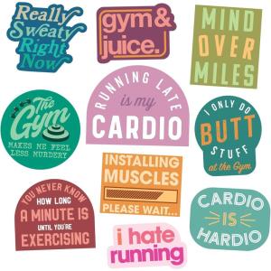 Fitness Sticker Extra Large Stickers for Adults Funny Adhesives with Memes Sarcastic Cool Fitness Multi 10 Pieces(10 Pieces)