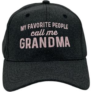 Funny Mom Hats Hilarious Mother’s Day Graphic Caps with Sarcastic Designs(Black – My Favorite People Call Me Grandma)