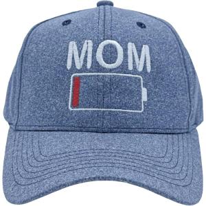 Funny Mom Hats Hilarious Mother’s Day Graphic Caps with Sarcastic Designs(Black- Mom Battery)