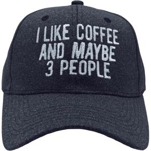 I Like Coffee and Maybe 3 People Hat Funny Sarcastic Caffeine Lovers Cap Funny Hats Cool Coffee Novelty Caps for Men Black – Standard