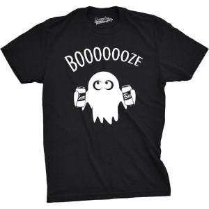 Mens Funny Halloween Shirts Spooky Scary October Tees for Guys(Heather Black – Booooze)
