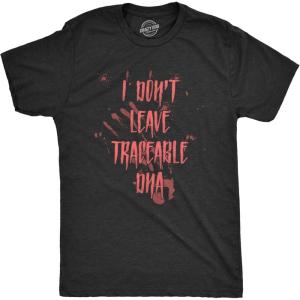 Mens Funny Halloween Shirts Spooky Scary October Tees for Guys(Heather Black – Dna)