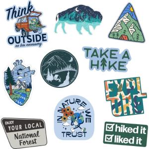 Nature Stickers for Adults – Funny Camping Vinyl Decals with Memes – Extra Large Outdoor Adventure Pack – Waterproof Hiking and Laptop Sticker Set 10 Pieces – Multi 10 Pieces(10 Pieces)