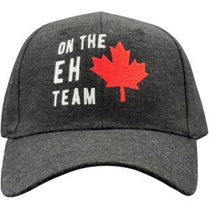 On The Eh Team Hat Funny Canada Maple Leaf Joke Cap Funny Hats Cool Sarcastic Novelty Caps for Men Black – EH Standard